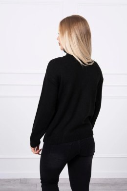 Sweter z wywijanym golfem czarny  