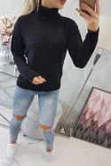 Sweter z wywijanym golfem czarny  