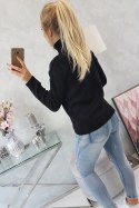 Sweter z wywijanym golfem czarny  