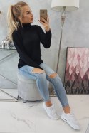 Sweter z wywijanym golfem czarny  