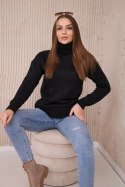 Sweter z wywijanym golfem grafitowy  