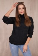 Sweter z wywijanym golfem grafitowy  