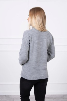 Sweter z wywijanym golfem szary  