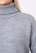 Sweter z wywijanym golfem szary  
