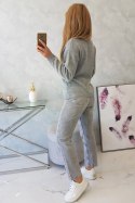 Sweter z wywijanym golfem szary  