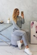 Sweter z wywijanym golfem szary  