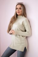 Sweter ze stójką beżowy  