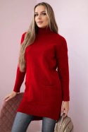 Sweter ze stójką czerwony  