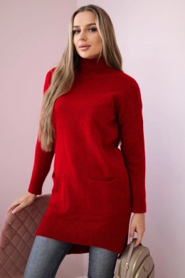 Sweter ze stójką czerwony  