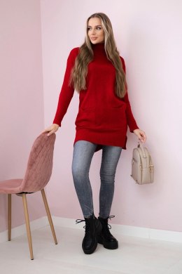 Sweter ze stójką czerwony  