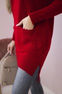 Sweter ze stójką czerwony  