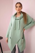 Tunika z kopertowym przodem Oversize ciemno miętowa  