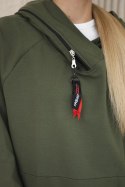 Tunika z suwakiem na kapturze Oversize khaki  