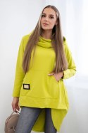 Bluza z długim tyłem i kapturem kiwi  