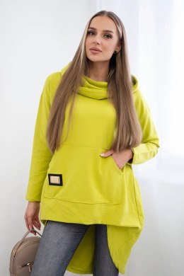 Bluza z długim tyłem i kapturem kiwi  