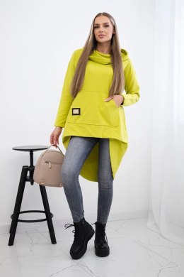 Bluza z długim tyłem i kapturem kiwi  