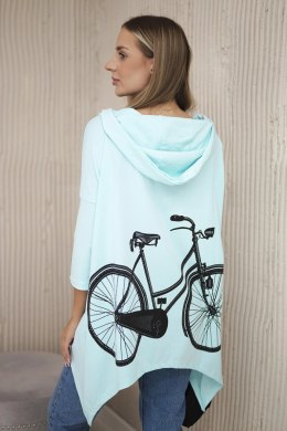 Bluza z nadrukiem roweru miętowa  