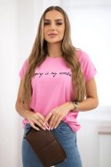 Bluzka Shopping is my cardio jasno różowa  
