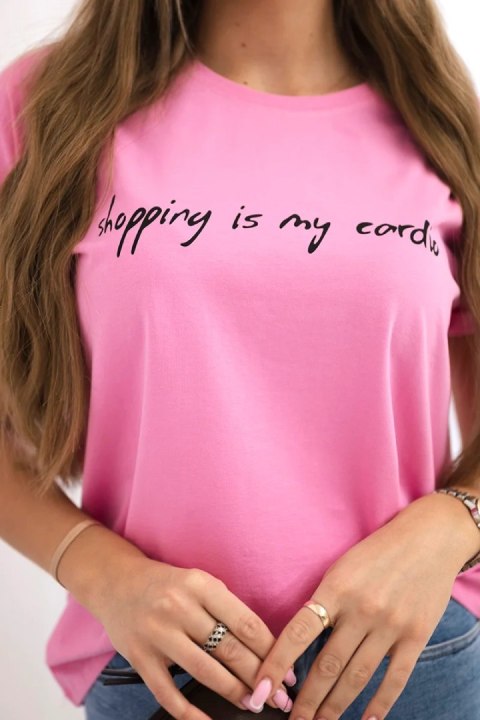 Bluzka Shopping is my cardio jasno różowa Bluzka Shopping is my cardio jasno różowa