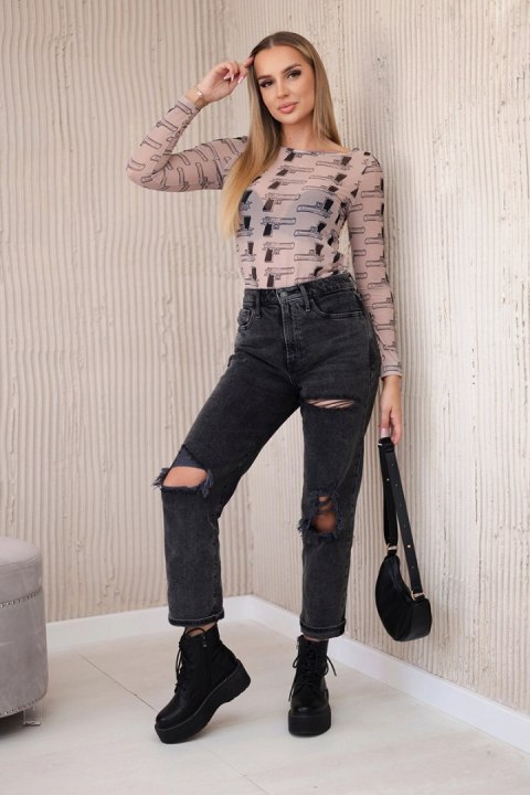Bluzka body w pistolety beżowa Bluzka body w pistolety beżowa