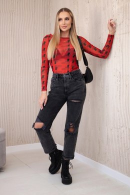 Bluzka body w pistolety czerwona  