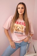 Bluzka z nadrukiem Magic ciemny pudrowy róż  