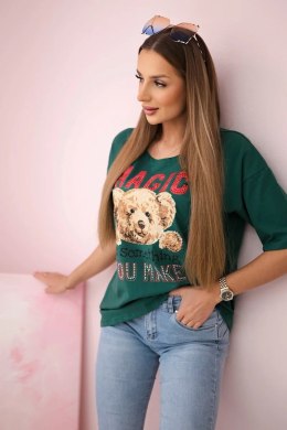 Bluzka z nadrukiem Magic zielona  