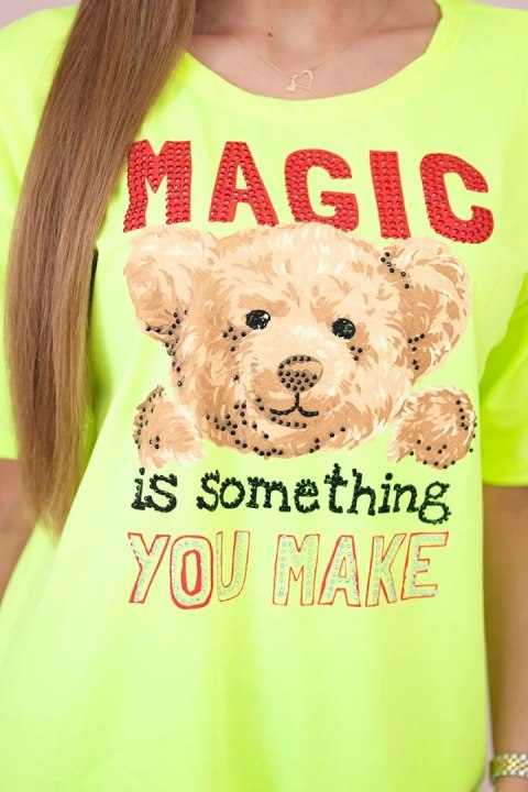 Bluzka z nadrukiem Magic żółty neon Bluzka z nadrukiem Magic żółty neon