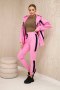 Komplet sportowy z lampasami jasno różowy  