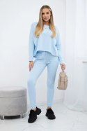 Komplet z bluzką oversize błękitny  