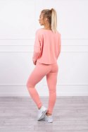 Komplet z bluzką oversize morelowy  