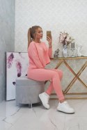 Komplet z bluzką oversize morelowy  