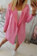 Bluza Narzutka z luźnym kapturem różowa  