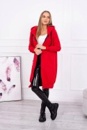 Bluza ocieplana długa z kapturem czerwona  