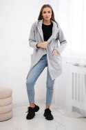 Bluza ocieplana z asymetrycznym suwakiem szara  