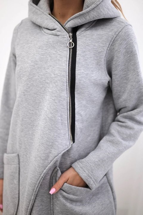 Bluza ocieplana z asymetrycznym suwakiem szara Bluza ocieplana z asymetrycznym suwakiem szara