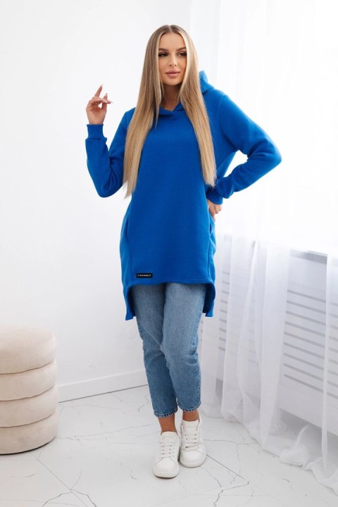 Bluza ocieplana z dłuższym tyłem chabrowa Bluza ocieplana z dłuższym tyłem chabrowa
