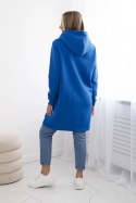 Bluza ocieplana z dłuższym tyłem chabrowa  