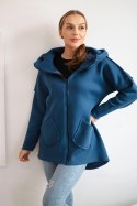 Bluza ocieplana z dłuższym tyłem i kieszeniami jeans  