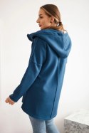 Bluza ocieplana z dłuższym tyłem i kieszeniami jeans  