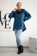 Bluza ocieplana z dłuższym tyłem i kieszeniami jeans  