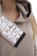 Bluza ocieplana z kapturem beżowa  