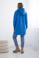 Bluza ocieplana z kapturem chabrowa  