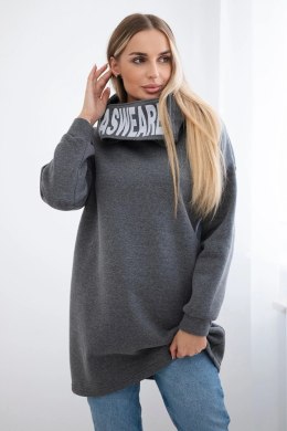 Bluza ocieplana z kapturem grafitowa  