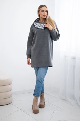 Bluza ocieplana z kapturem grafitowa  