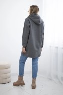 Bluza ocieplana z kapturem grafitowa  