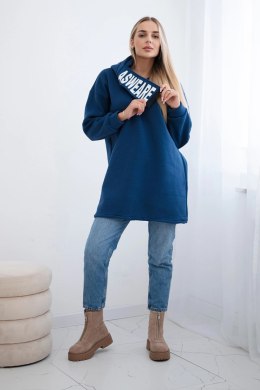 Bluza ocieplana z kapturem jeansowy  