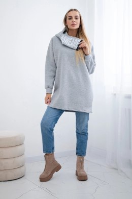 Bluza ocieplana z kapturem szara  