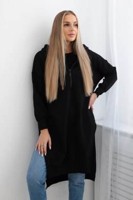 Bluza ocieplana z rozcięciami na bokach czarna  