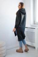Bluza ocieplana z rozcięciami na bokach grafitowa  